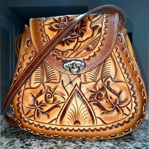 Leather Embossed Crossbody Purse